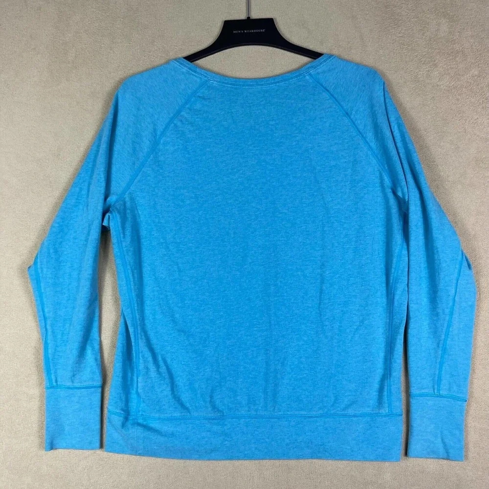 Nike Dri Fit Womens M Blue‎ Boat Neck Relaxed Fit Long Sleeve